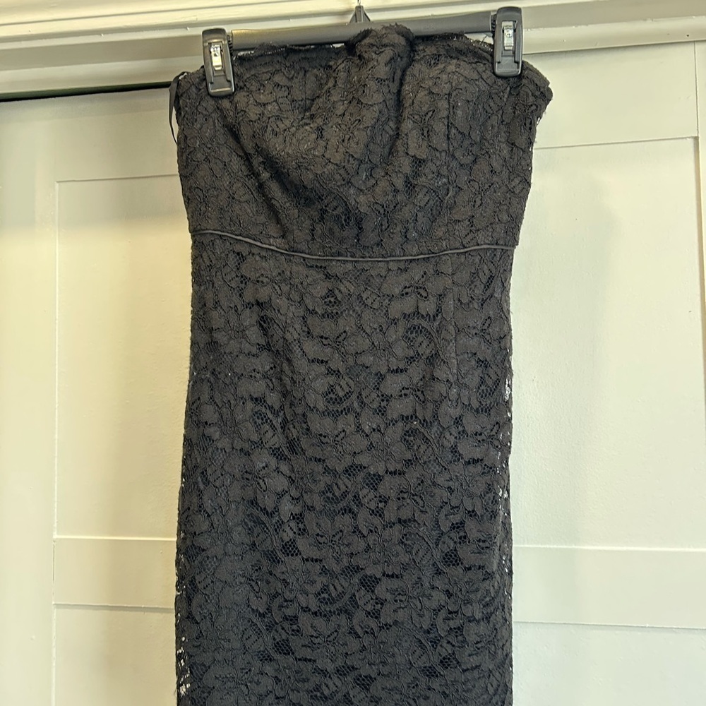Diane Von Furstenberg Walker Stretch Lace Black Strapless Dress size 4